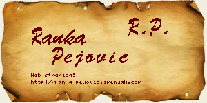 Ranka Pejović vizit kartica